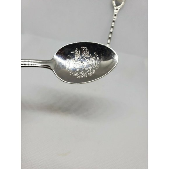 Lot Of 2 Bar Harbor Maine Lobster Embossed Graphic Silver Mini Spoon Collectible - Picture 7 of 12